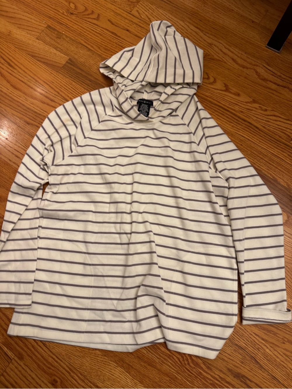 2/$15 SWEATERS 🧥 SALE! | Women's Cream Striped Hooded Crewneck Sweater